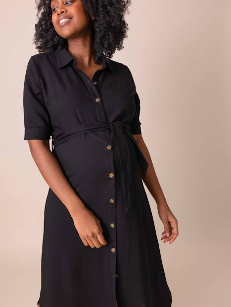 Hemdblusenkleid für Schwangerschaft & Stillzeit CARLOTTA ENVIE DE FRAISE schwarz 