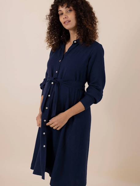 Kleid für Schwangerschaft & Stillzeit AINA ENVIE DE FRAISE khaki+marine 