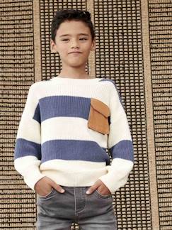 Junge-Pullover, Strickjacke, Sweatshirt-Jungen Pullover mit breiten Streifen