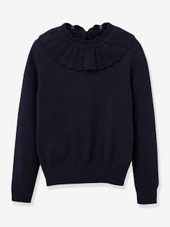 Mädchen-Pullover, Strickjacke, Sweatshirt-Mädchen Pullover mit Kragen CYRILLUS