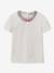 Mädchen T-Shirt mit Liberty-Kragen CYRILLUS, Bio-Baumwolle wollweiß 