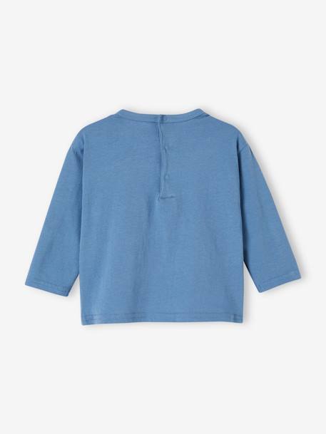 Baby Shirt aus Bio-Baumwolle, personalisierbar blau+ecru 
