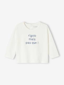 T-shirt message brodé personnalisable bébé en coton biologique