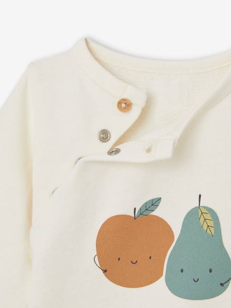 Baby Sweatshirt mit Öffnung vorn wollweiß 