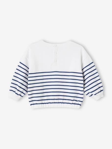 Pull marinière brodé bébé rayé marine 