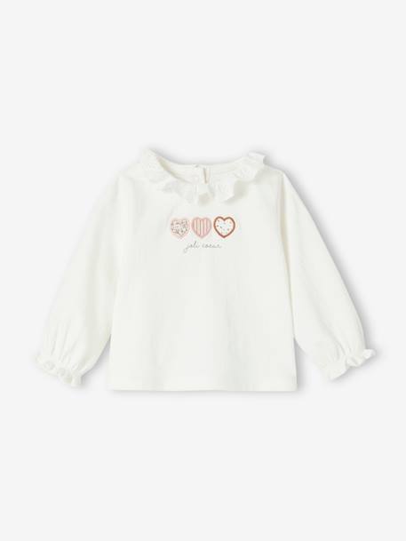 Baby Shirt mit Kragen Oeko-Tex wollweiß 