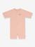 Kinder UV-Overall LÄSSIG mit kurzen Ärmeln rosa nude+weiß gestreift 