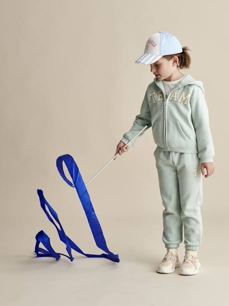 Jogginghose für Mädchen, Molleton beige meliert+marine+wasserblau 
