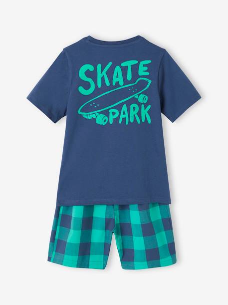 Pyjashort skate garçon bleu océan 
