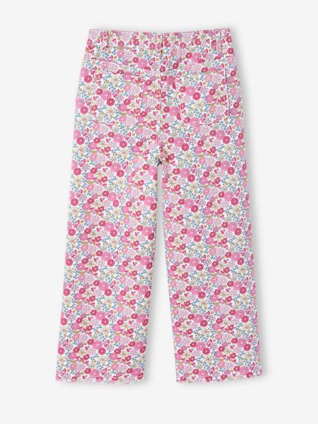 Pantalon large à fleurs fille rose 
