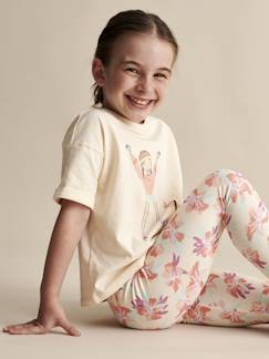 Mädchen-T-Shirt, Unterziehpulli-Kurzes Mädchen Sport-Shirt mit Recycling-Baumwolle