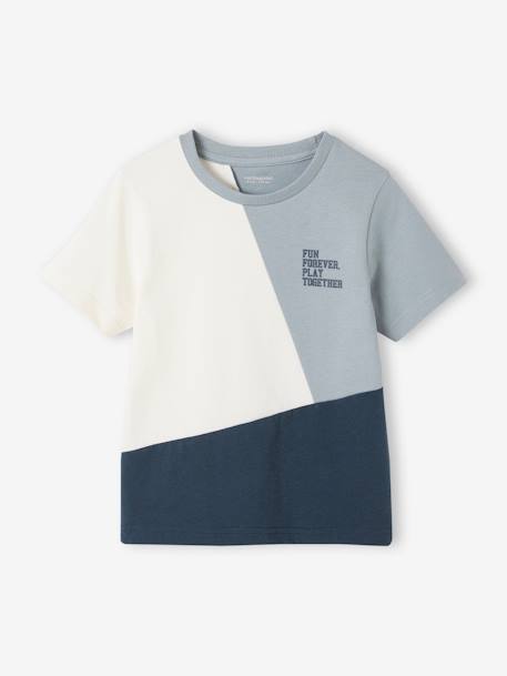 Jungen Sport-T-Shirt aqua+grau meliert 