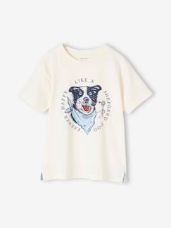 Junge-T-Shirt, Poloshirt, Unterziehpulli-T-Shirt-Jungen T-Shirt mit Hundeprint Oeko-Tex