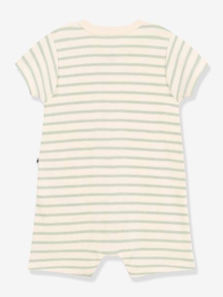 Baby Kurzoverall PETIT BATEAU grün gestreift 