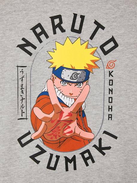 Sweat garçon Naruto® Uzumaki gris chiné 