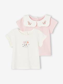 Bébé-T-shirt, sous-pull-T-shirt-Lot de 2 t-shirts naissance en coton biologique