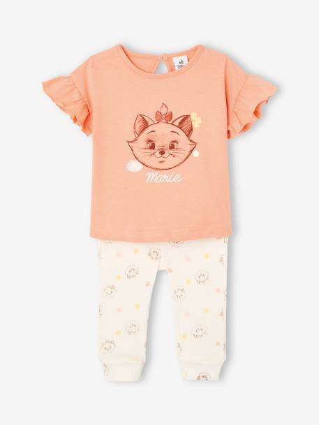 Ensemble bébé T-shirt + legging Disney® Marie Les Aristochats abricot 