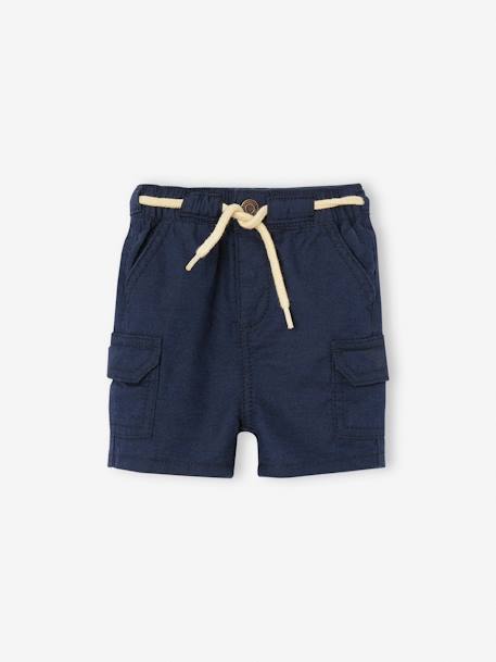 Baby Shorts aus Leinenmix nachtblau 