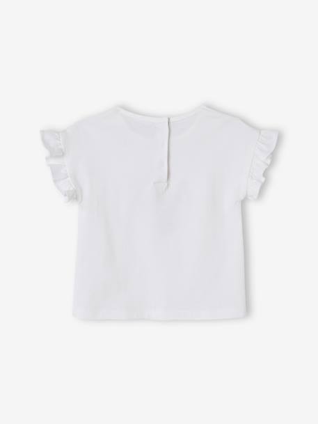 Baby T-Shirt mit Flatterärmeln Oeko-Tex wollweiß 