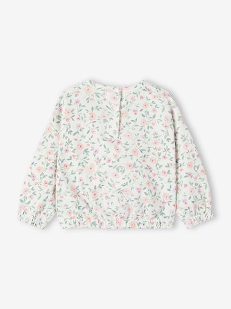 Baby Sweatshirt mit Blumen Oeko-Tex wollweiß 