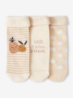 Klinikkoffer-Baby-Socken, Strumpfhose-3er-Pack Baby Socken mit Ananas Oeko-Tex