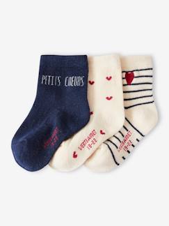 Baby-3er-Pack Mädchen Baby Socken mit Herzen Oeko-Tex