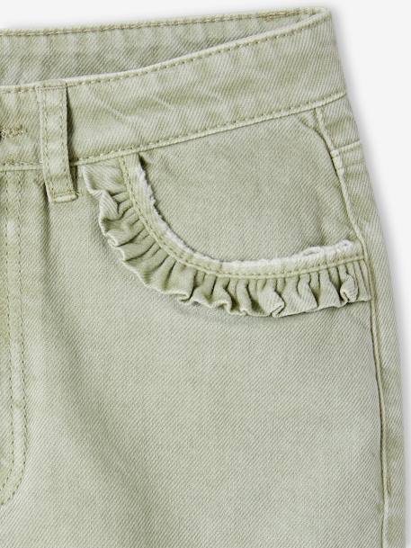 Pantalon droit MorphologiK fille tour de hanches medium blush+vert sauge 
