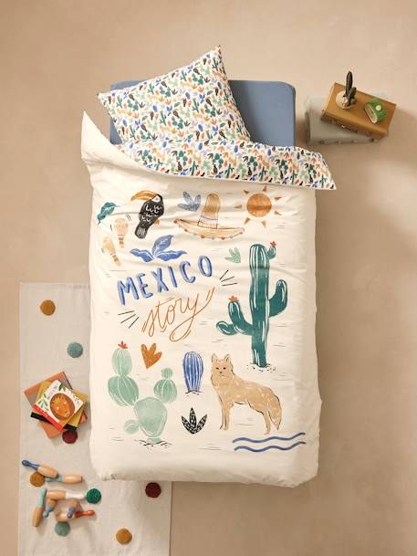 Kinder Bettwäsche-Set MEXICO STORY mit Recycling-Baumwolle mehrfarbig 
