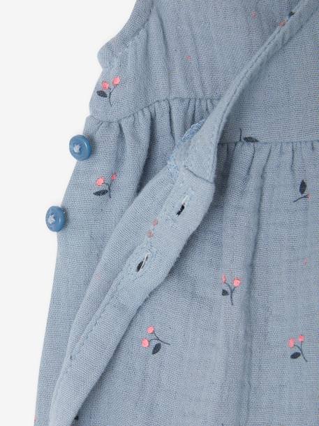 Baby-Set aus Musselin: Kleid & Sonnenhut blau chambray 