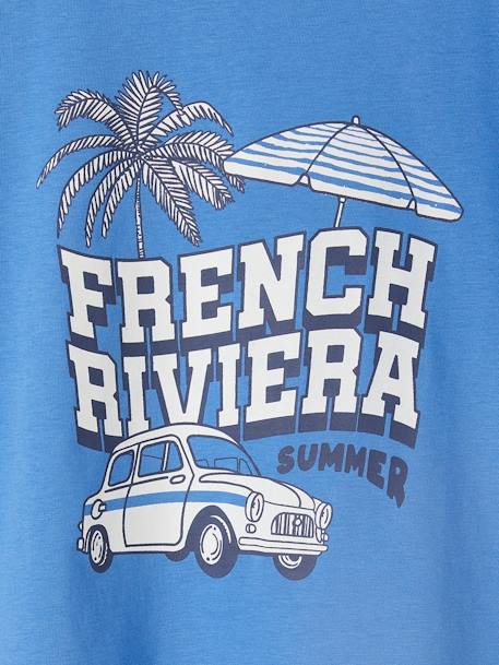 Tee-shirt 'French Riviera' garçon bleu azur 