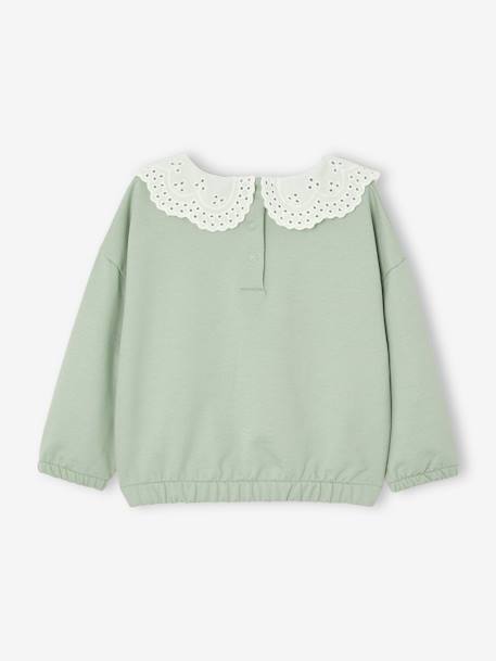 Baby Sweatshirt mit Recycling-Polyester karamell+salbeigrün 