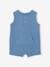 Baby Kurzoverall aus Sweatware Oeko-Tex blau+himmelblau 