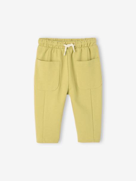 Pantalon en molleton bébé taille élastiquée jaune 