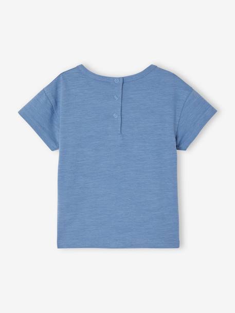 T-shirt 'paradis' bébé manches courtes bleu+écru 