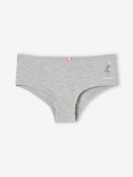 Lot de 4 shorties ballerine fille en coton bio écru 