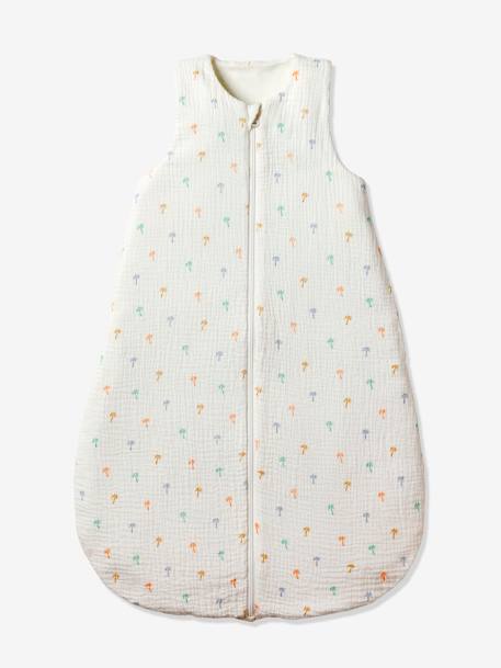 Baby Sommerschlafsack PALMEN aus Musselin, personalisierbar Oeko-Tex mehrfarbig 