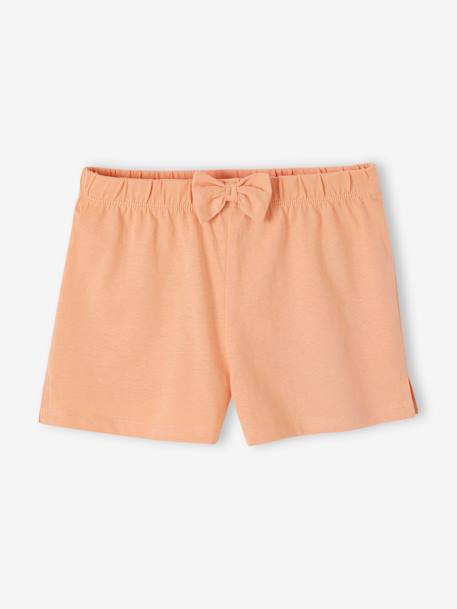 Lot de 2 pyjashorts fruits fille en maille côtelée écru 