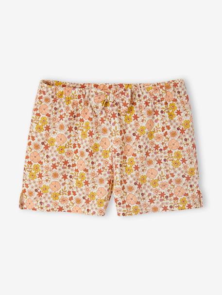 Lot de 2 pyjashorts fruits fille en maille côtelée écru 