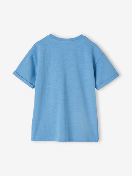 Tee-shirt tunisien garçon personnalisable bleu azur+écru 