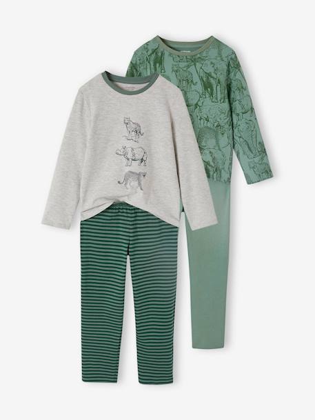 Lot de 2 pyjamas 'jungle' garçon vert 