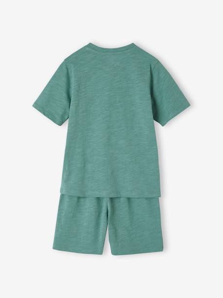 Pyjashort garçon personnalisable en maille slub vert émeraude 