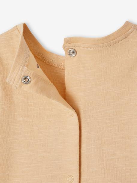 Lot de 2 T-shirts naissance manches courtes en coton biologique beige 