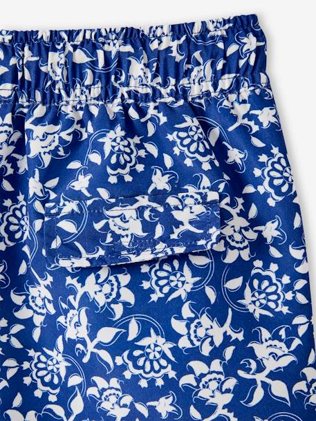 Short de bain imprimé fleurs garçon collection Team Famille bleu imprimé 