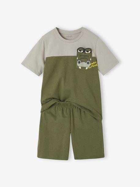 Pyjashort crocodile garçon olive 