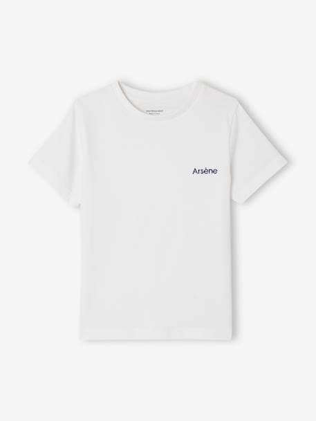 T-shirt uni Basics garçon manches courtes blanc 