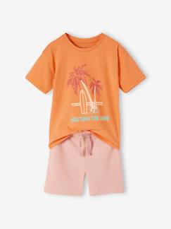 Junge-Pyjama, Overall-Kurzer Jungen Schlafanzug mit Palmen Oeko-Tex
