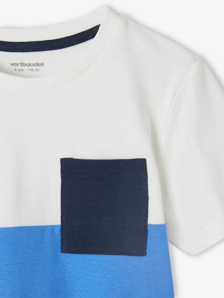 Jungen T-Shirt, Colorblock anthrazit+azurblau+khaki+orange 