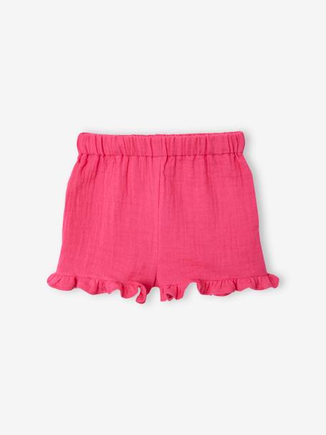 Ensemble blouse, short et bandeau bébé rose 