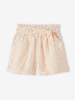 Mädchen-Mädchen Paperbag-Shorts, Musselin