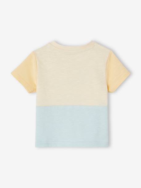 Tee-shirt colorblock bébé 'Happy summer' bleu ciel 